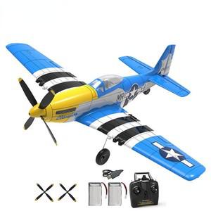 P51 머스탱 RC 비행기, 2.4G, 4CH, 6 축, 400mm 윙스팬, 원 키 곡예 RTF 글라이더, 장난감 선물