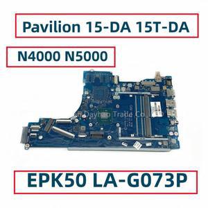HP Pavilion 15-DA 15T-DA 노트북 마더 보드 N4000 N5000 CPU EPK50 LA-G073P L20372-001 L20375-601 L2463