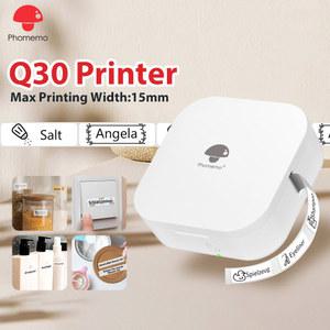 포토 프린터 Phomemo Q30 라벨 메이커 기계 미니 포켓 DIY 날짜 스티커 무선 다양한 용지