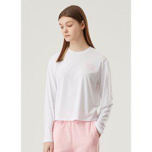 [르꼬끄](강남점)[이월][60% OFF] 여성 베이직 세미크롭 긴팔티 / OFF-WHITE (QP122ORL11)