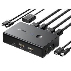 유그린 UGREEN 허브 HDMI KVM 스위치 HDR 데스크탑 컨트롤러 포함