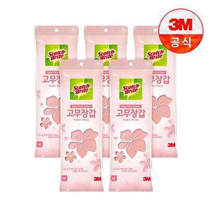 [3M]스카치브라이트 고무장갑 베이비핑크(중) x 5개[34965264]