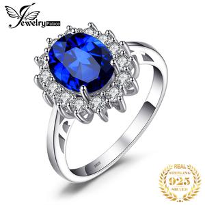사파이어반지 JewelryPalace 다이아나 공주 블루 사파이어 925 스털링 실버 약혼 반지 루비 천연 자수정 황