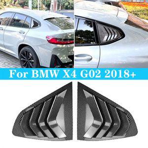 자동차 카본 몰딩 뒷좌석 윈도우 셔터 커버 트림 BMW X4 G02 2018 루버 사이드 벤트 악세사리 글로스 블랙