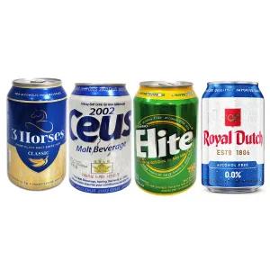성인용음료 비알콜 맥주맛 4종 혼합 24개(캔) 330ml 3홀스 세우스 엘리트 로얄더치