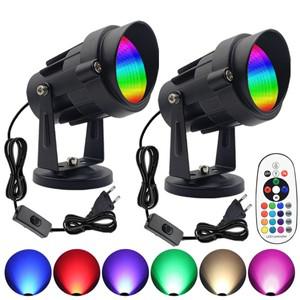 10W RGBW 실내 LED 스포트라이트원격 제어 색상 변경 디밍 업라이트 조명