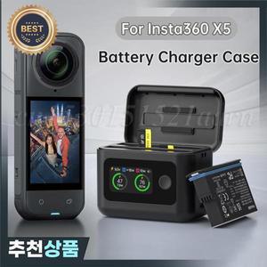 인스타360 X5 고속 충전 케이스 LCD 디스플레이  휴대용 배터리 충전기 박스 양방향 카메라  인스타 360 용