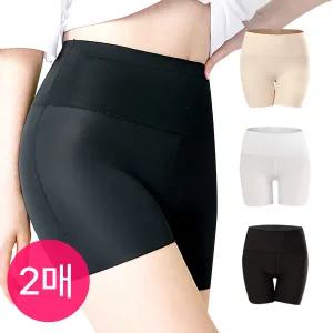 (2장세트) 빅사이즈 스판 하이웨스트 복부보정 아이스 쿨속바지~3XL