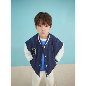 [BEANPOLE KIDS] 데님 바서티 점퍼  네이비 (BI5139U06R)
