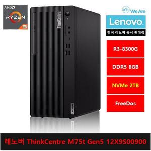 레노버 ThinkCentre M75t Gen5 12X9S00900 R3-8300G/8gb/2tb/FreeDos - ps
