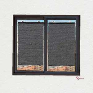 블라인드 암막스크린 37X125cm 창문 방염 도트블랙abc385