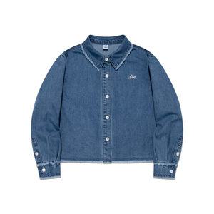 [롯데백화점]리키즈 키즈 데님 크롭 셔츠 인디고라이트 LK2501SH70IL