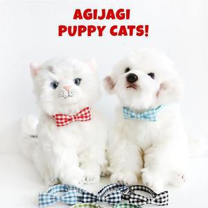 [JHL048RR_51CM]푸푸 체크리본 강아지 고양이 목걸이