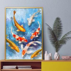 [BZJJ16N7_4B]잉어 액자 A2 CARP1 풍수그림 돈들어오는