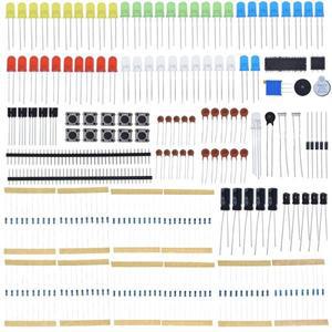 UNO R3 전자 기본 스타터 키트, 아두이노 MEGA2560 라즈베리 파이용, LED 버저 캐패시터 저항기 포함