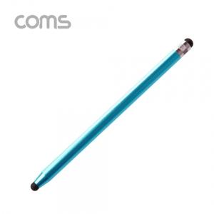 Coms 정전식 터치펜 2 in 1양면 고무 터치볼 Blue 메탈