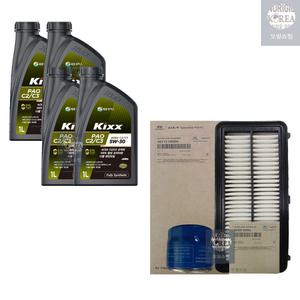 캐스퍼 가솔린 터보 킥스 PAO C2 C3 5W30 4L SP 엔진오일+순정 필터 세트 02503-6200