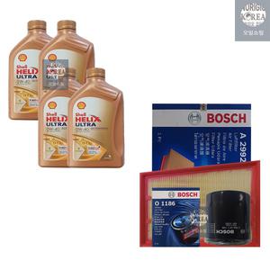 SM6 2.0 LPG 쉘 힐릭스 울트라 0W40 4L SP 보쉬 필터 엔진오일세트
