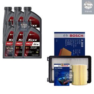 올뉴카니발 YP 디젤 킥스 PAO1 0W30 6L 엔진오일+필터 세트 0096-2659