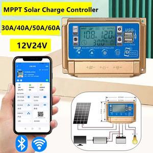 60A 30A 12V 컨트롤러 50A 태양 WIFI 디스플레이 충전 대형 고화질 디지털 40A 24V LCD 블루투스 MPPT