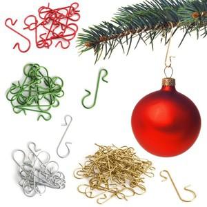 크리스마스 장식 금속 S자형 후크 홀더, 트리 볼 펜던트, 가정용 행잉 Navidad 새해, 50 개