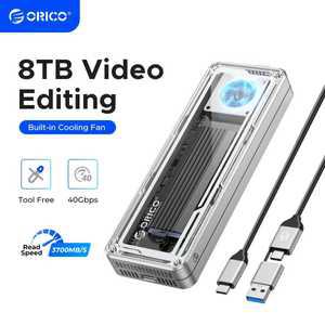 외장 냉각 선풍기 포함 USB M.2 SSD 인클로저 8TB PCIe4.0 NVME 맥용 알루미늄 호환 썬더볼트 3/4
