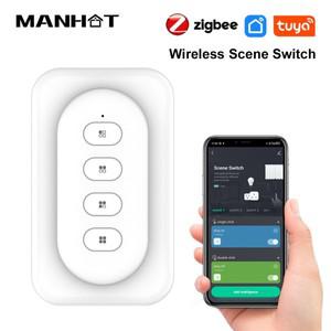 투야 스마트봇Tuya ZigBee 장면 스위치 무선 스마트 홈 4Gang 12 푸시 버튼 자기 흡입 디자인 Smart Life A