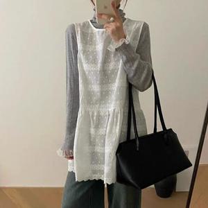 [오노마] ONM 여성 루즈핏 시스루 레이스 나시 미니 원피스  30243943)