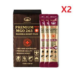 호주 네이쳐스탑 프리미엄 마누카꿀 MGO263 플러스 로얄제리 15ml x30팩 -2개
