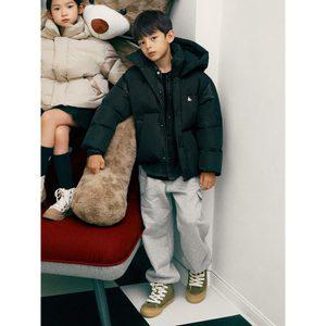 [BEANPOLE KIDS] 하이넥 후드 덕다운 푸퍼 숏패딩  블랙 (BI4938U055)