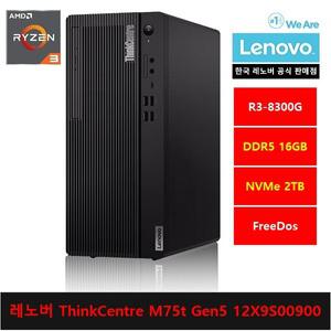 레노버 ThinkCentre M75t Gen5 12X9S00900 R3-8300G/16gb/2tb/FreeDos - ps