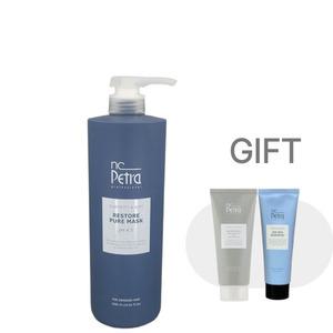 엔씨페트라 리스토어 퓨어 마스크 1000ml+휴대용2종/손상모발 미용실전용헤어팩 트리트먼트 약산성 무실리콘