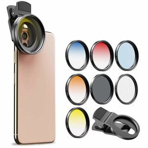 스마트폰 카메라 캐논 니콘 소니 올림푸스용 에이펙셀 52mm 필터 렌즈 키트(졸업 렌즈-레드 오렌지 옐로우 블루, CPL, ND32, 스타 렌즈-6 포인트)