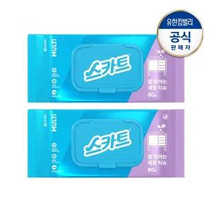 [크리넥스]스카트 잘닦이는 세정티슈 80매X2팩