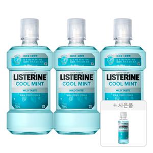 리스테린 쿨민트 마일드, 750ml, 3개 + 증정(쿨민트 마일드, 100ml, 1개)