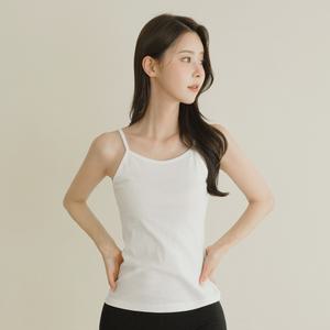 파란 여성용 국내산 소프트 면스판 끈나시 2p