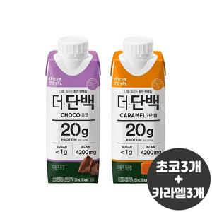 빙그레 더단백드링크 250ml 초코맛3+카라멜맛3(6개입)/단백질드링크/무