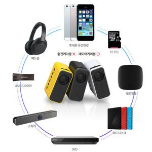 LED 미니 빔프로젝터 캠핑 여행용 원룸 자취방 회의용 강의용