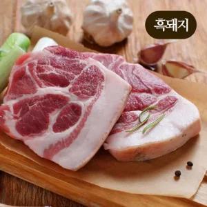 [홍도야지] 산지직송 1등 제주흑돼지 생목살 가정용 구이  1cm 1.5cm) 500g