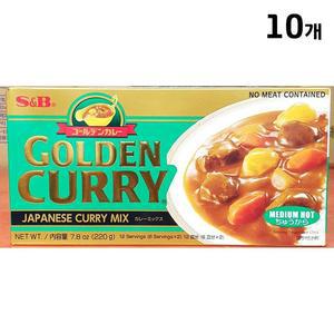 [XBJ7H957_47]중간매운맛 고형카레 에스비 220g X10 카레가루