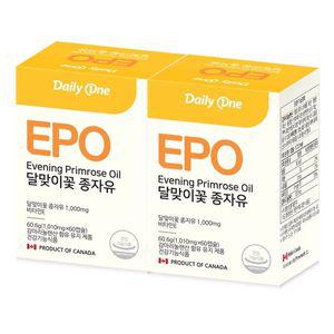 [데일리원] EPO 달맞이꽃 종자유 1010mg X 60캡슐 2통[32661107]