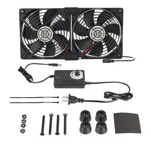 Neuknii 2X 120mm 컴퓨터 팬(AC 플러그 포함), 채굴 기계 캐비닛 섀시 서버 워크스테이션 냉각용 AC 110V 120V 220V 240V 가변 속도