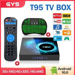TV 셋톱 박스 스마트 수신기 OTT 안드로이드 Tv T95 10 6k 2.4g 와이파이 128g 3D 음성 16g 32gb 64gb 쿼드