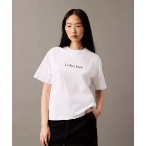 [매장정품] 캘빈클라인 CK 여성 릴렉스드 스탠다드 로고 크루넥 반팔 티셔츠 47A220G YAA 703748