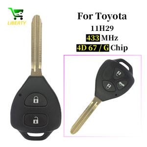 LIBERTY 2 3 단추 스마트 원격 자동차 키 도요타 RAV4 코롤라 표준 한국 표준 2006 2007 2008 2009 433MHZ ID67 G 칩 H29