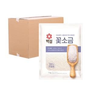 (박스) CJ 백설 꽃소금 3kg 6입