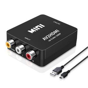 RCA에서 HDMI 변환기, AV에서 1080P 미니 RCA AV 복합 비디오 오디오에서 변환기 어댑터 박스 TV용 /Wii /PC /PS2 /STB /Xbox /VHS /VCR /카메라 /DVD, USB 전원 케이블로 PAL /NTSC 지원
