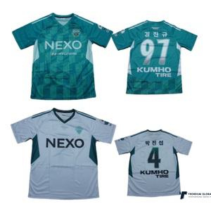 전북현대 축구 유니폼 축구의류 코리아 K리그 남여공용 2025년 어웨이 티셔츠 스포츠 반팔 저지 팀웨어