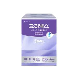 크리넥스 미용티슈 실크소프트 세라마이드 200매 X 6입 X 1EA
