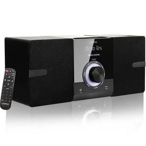 가정용 컴팩트 스테레오 시스템, 스피커 포함 30W CD 플레이어, 블루투스, FM 라디오, 보조, USB 재생, 이어폰 출력 포트, DSP-테크, 크리스프 사운드, 리모컨
